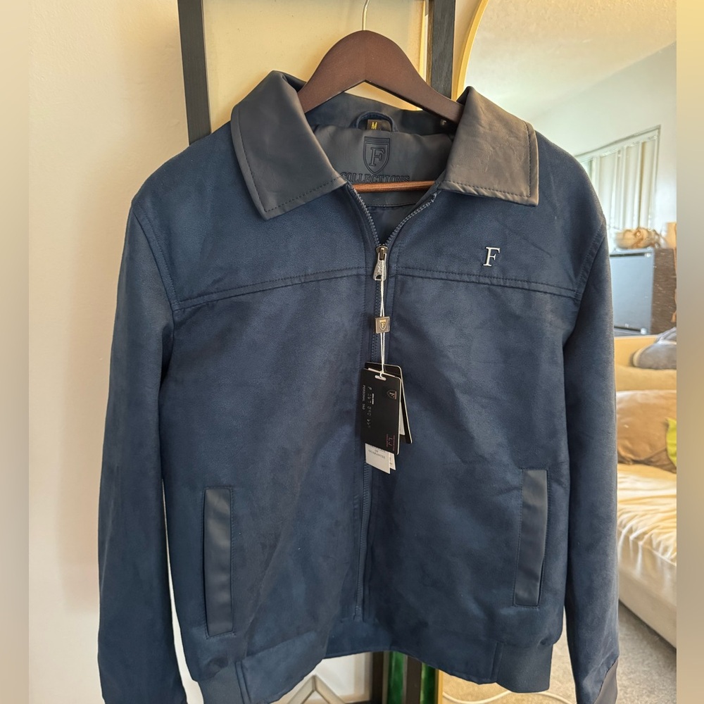 Ferrari Blue Varsity Bomber Jacket with Modern Design